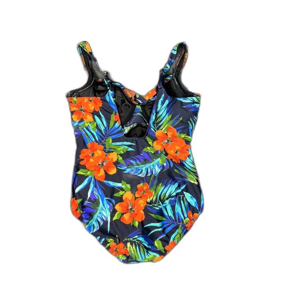 Miraclesuit Tropical Sunset Hidden Treasure 1pc T-Control Swimsuit SZ8:Pre-Owned - Picture 4 of 8